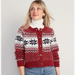 Old Navy Holiday Fair Isle Cardigan Sweater